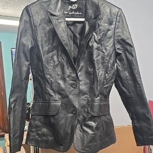 Stylish Black Leather Blazer by [Brand]